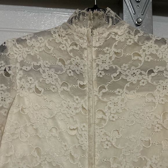 Handmade Bohemian Lace Embroidery Beading 60’s Vintage Wedding Dress Fairycore - Picture 15 of 16